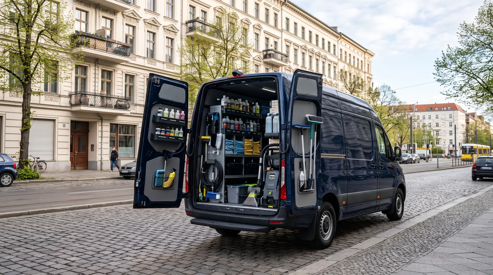 CLX Servicefahrzeug mit professioneller Reinigungsausrüstung in Berlin